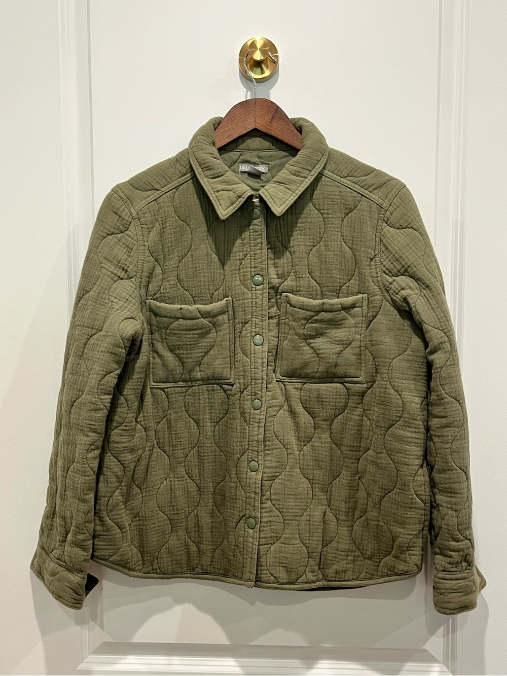 Falls Creek Olive Quilted Utility Jacket